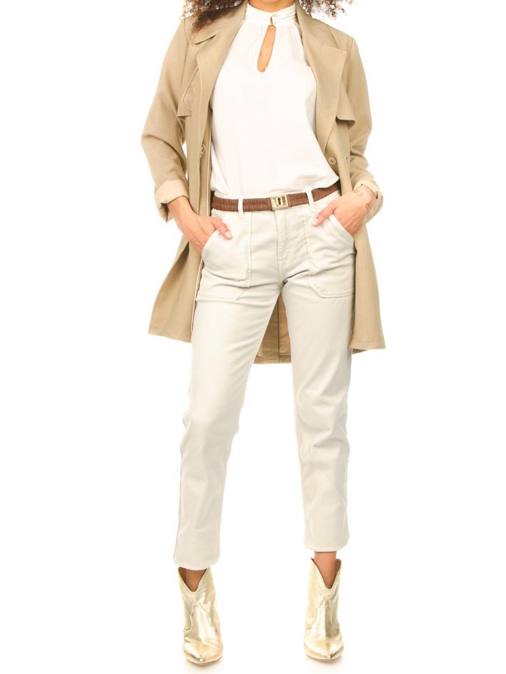 Ba&sh Csally Straight Fit Lightweight Denim Jeans, White – Size 28